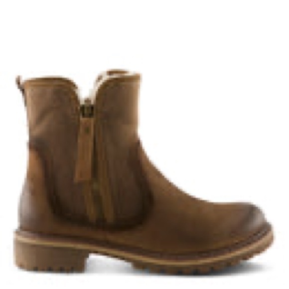 Spring Step Jovany Leather Booties EU 40 US 9 Tan Fur Lined Dual Zip Lug Sole - Picture 11 of 11